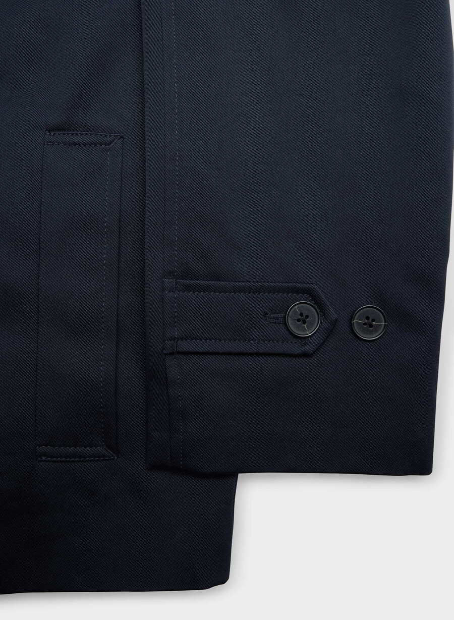 regent kurzer trenchcoat – rich twill dunkelblau