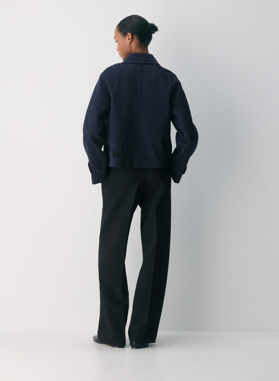 regent kurzer trenchcoat – rich twill dunkelblau