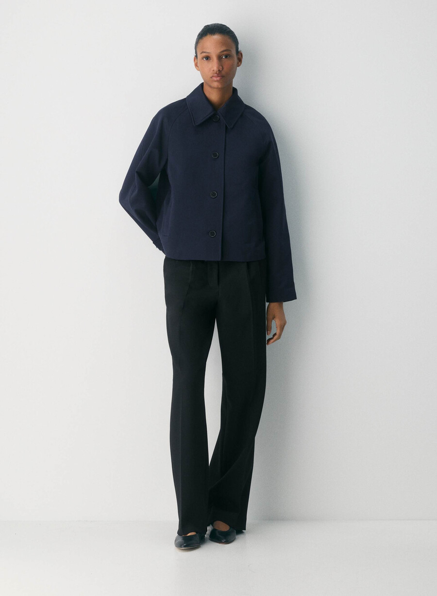regent kurzer trenchcoat – rich twill dunkelblau