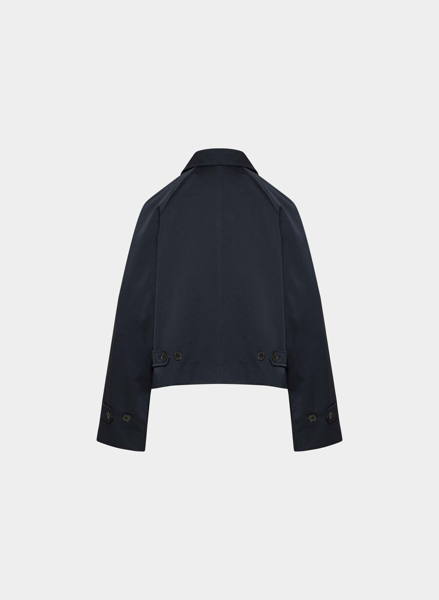regent kurzer trenchcoat – rich twill dunkelblau
