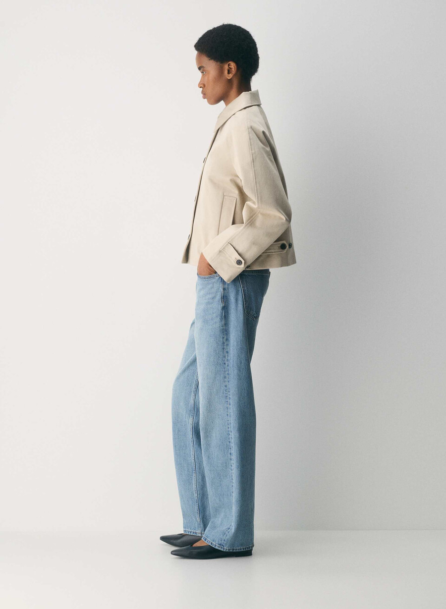 regent kurzer trenchcoat – rich twill marcona beige