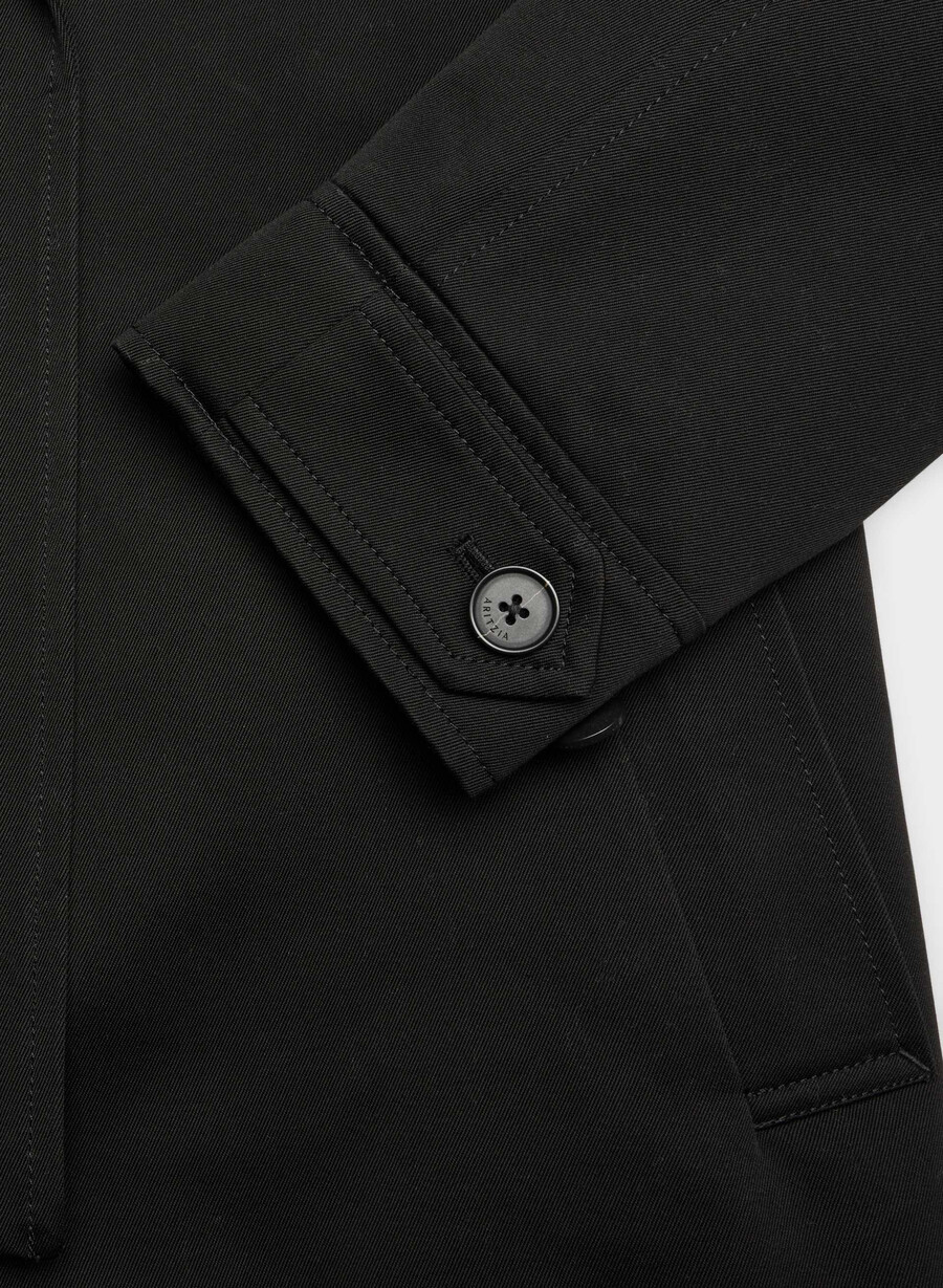 davis trenchcoat – rich twill schwarz