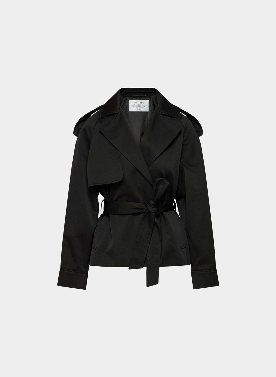 davis trenchcoat – rich twill schwarz