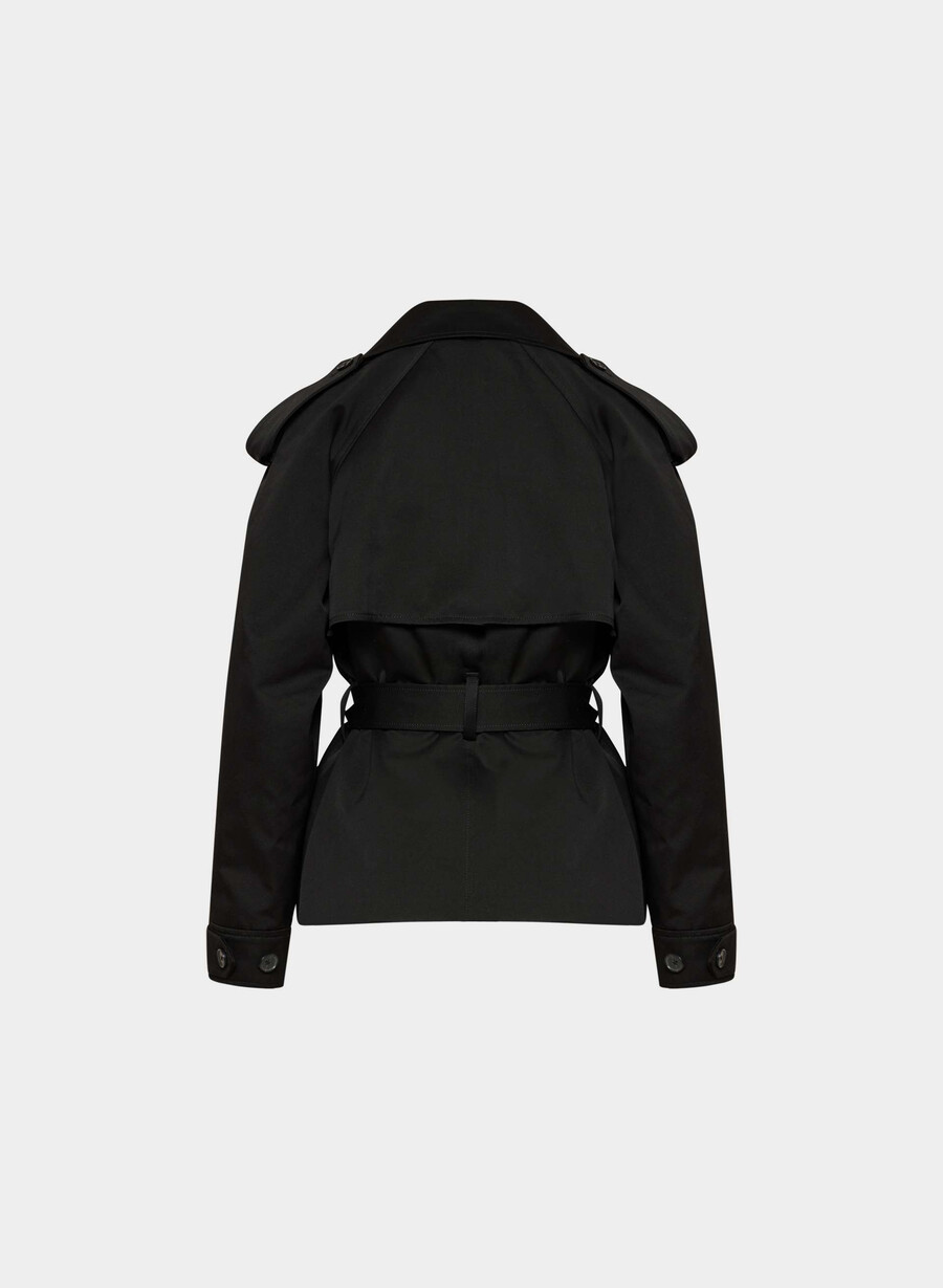 davis trenchcoat – rich twill schwarz