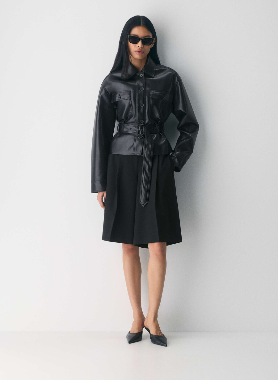 kerr jacke – unechtes leder schwarz