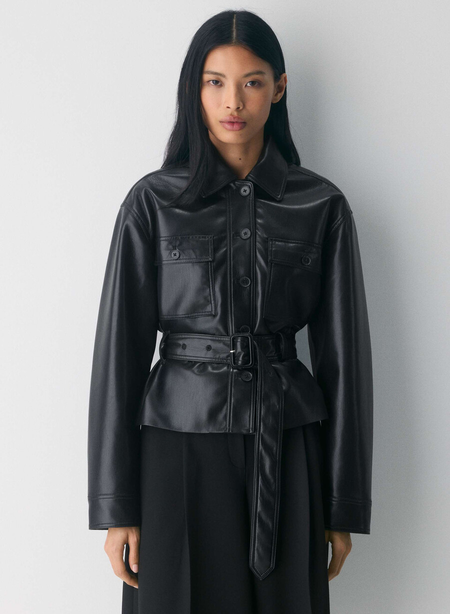kerr jacke – unechtes leder schwarz