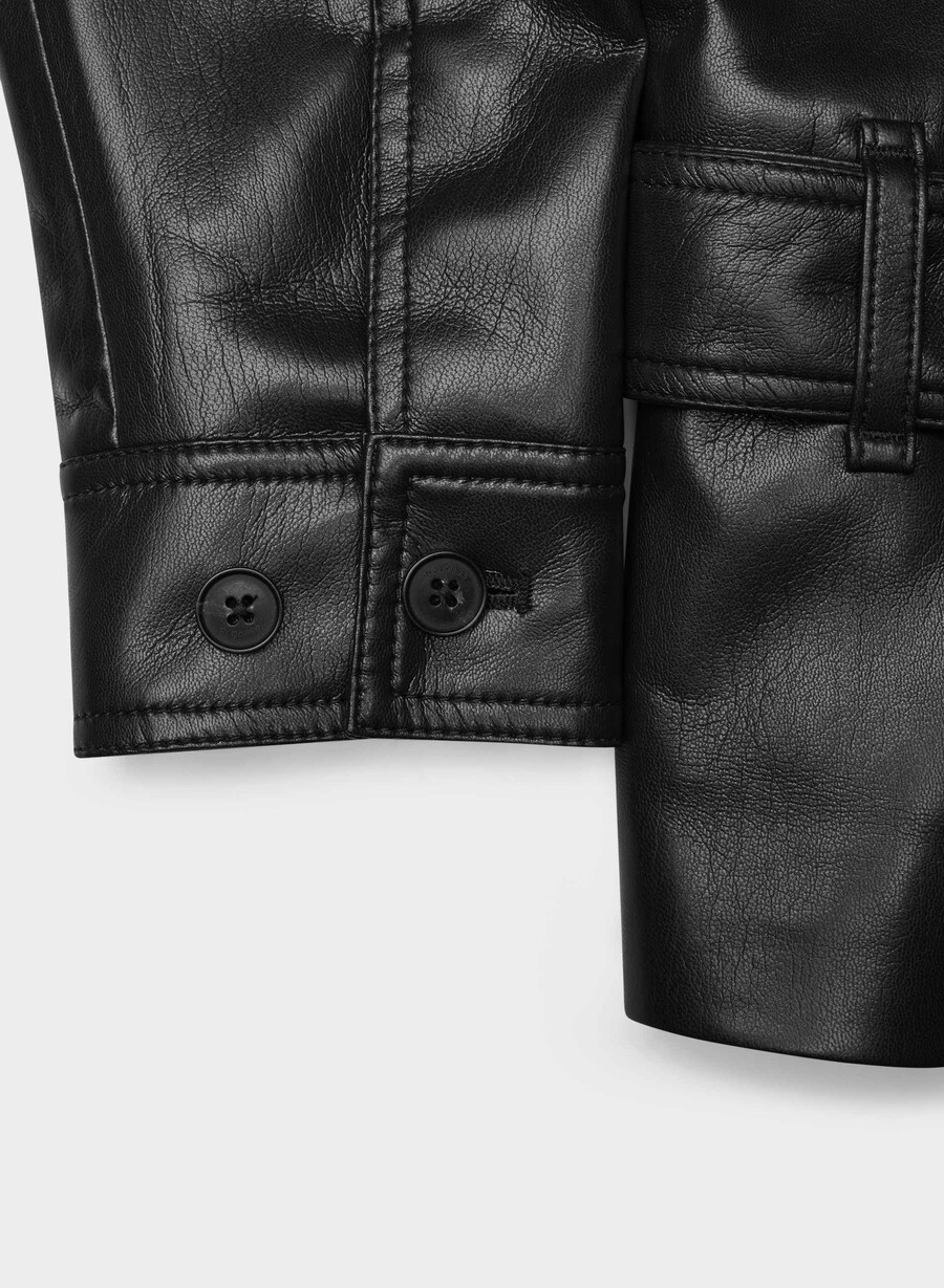 kerr jacke – unechtes leder schwarz