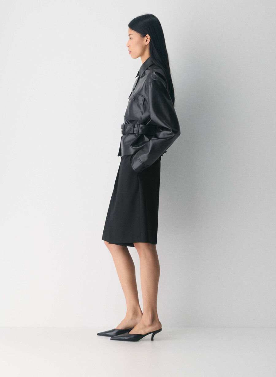 kerr jacke – unechtes leder schwarz