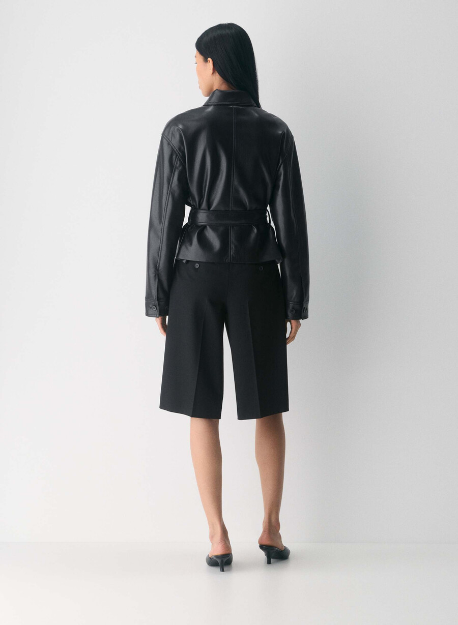 kerr jacke – unechtes leder schwarz