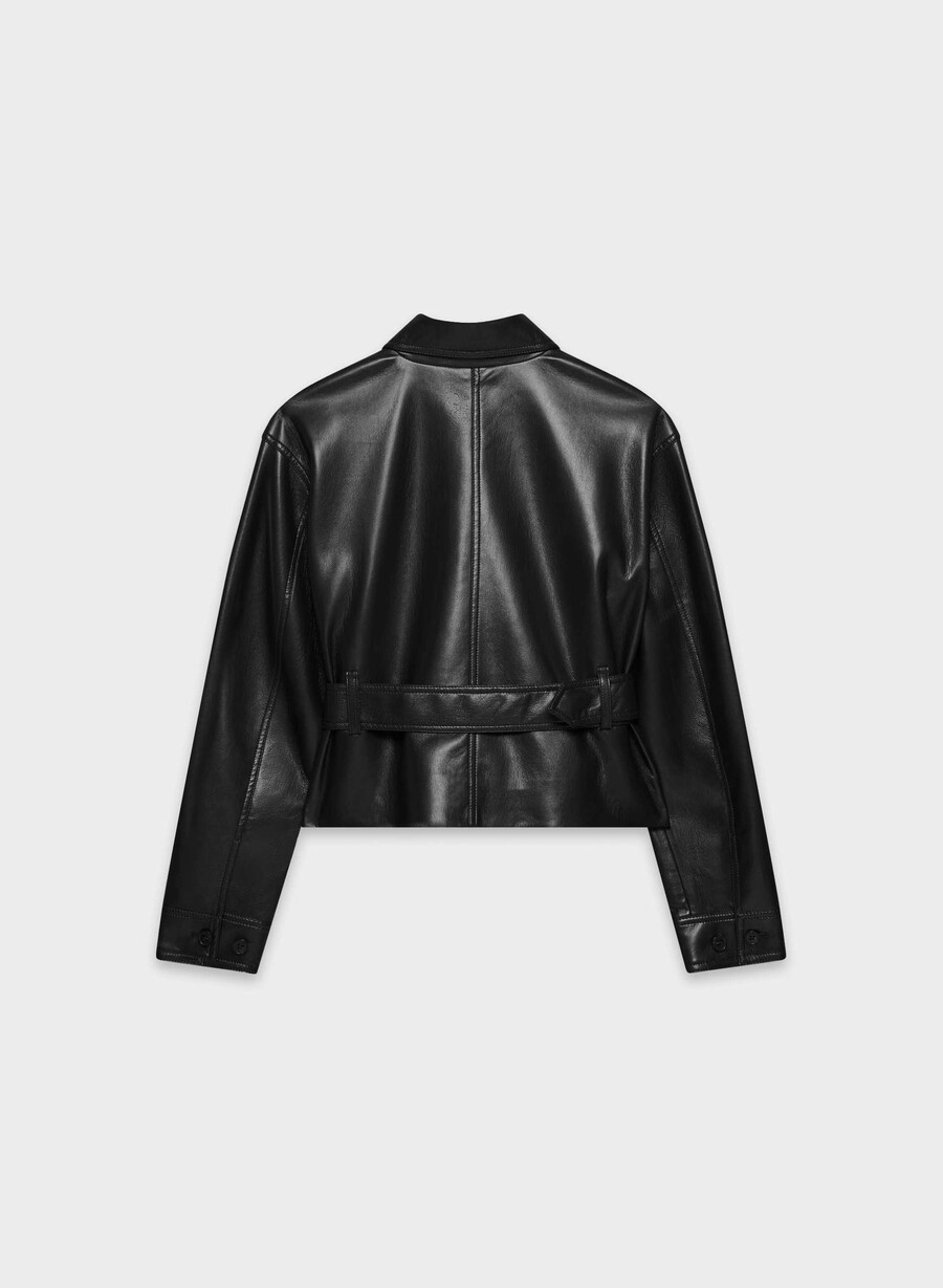 kerr jacke – unechtes leder schwarz