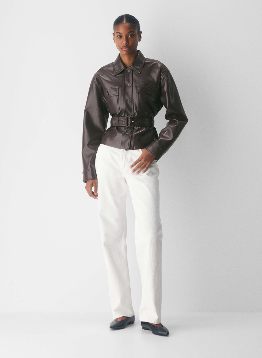 kerr jacke - unreal leather rich mocha brown