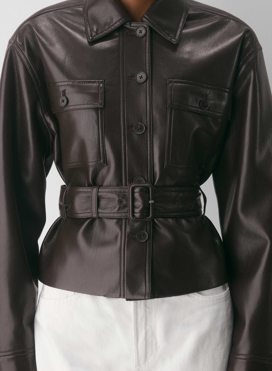 kerr jacke - unreal leather rich mocha brown