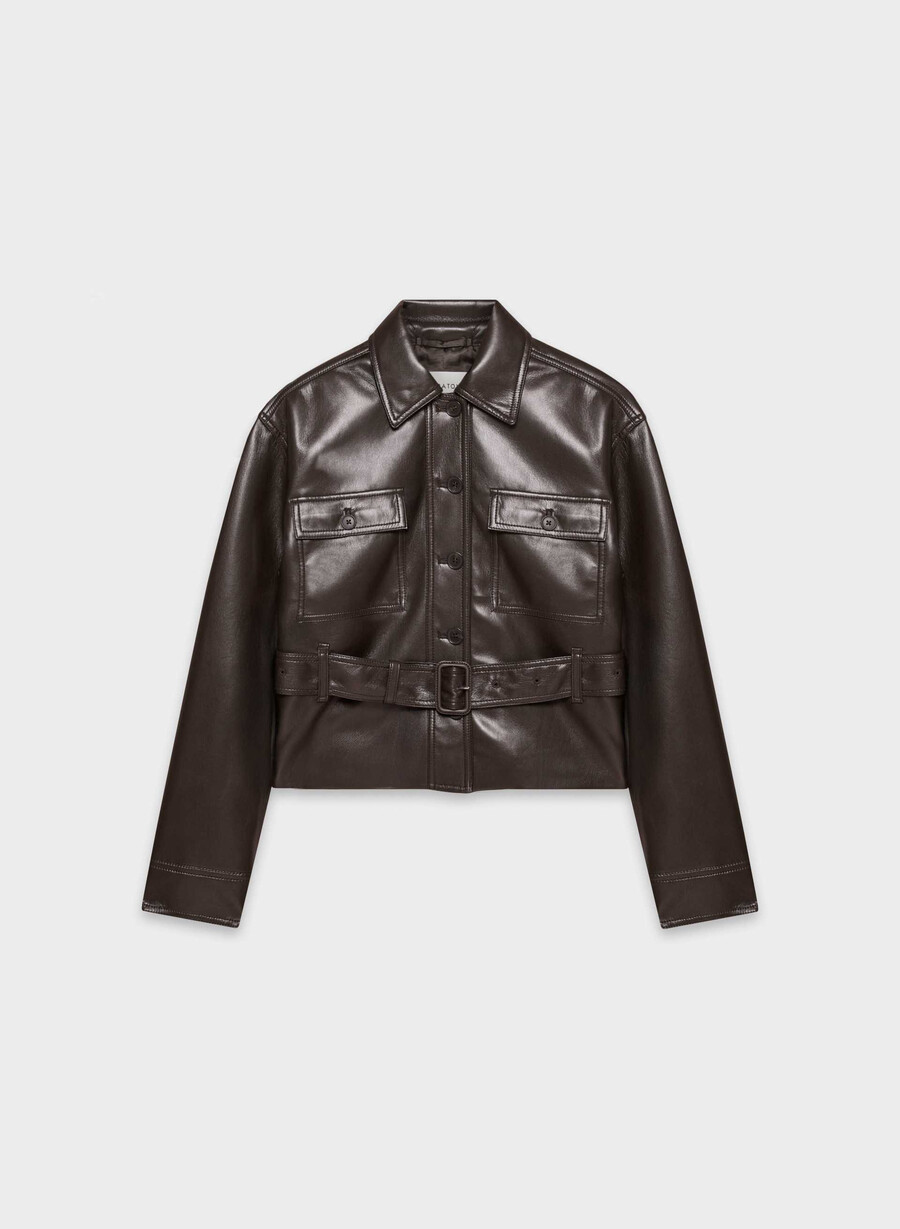 kerr jacke - unreal leather rich mocha brown