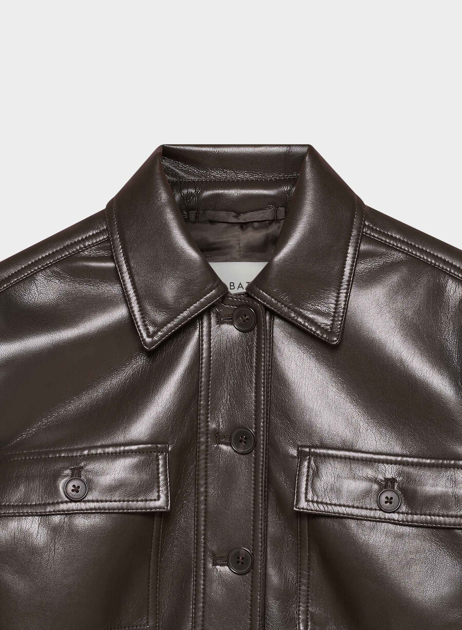 kerr jacke - unreal leather rich mocha brown