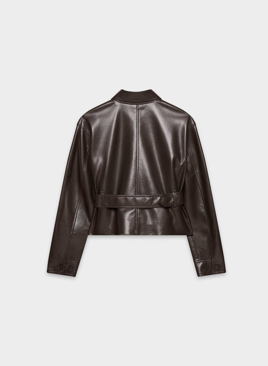 kerr jacke - unreal leather rich mocha brown