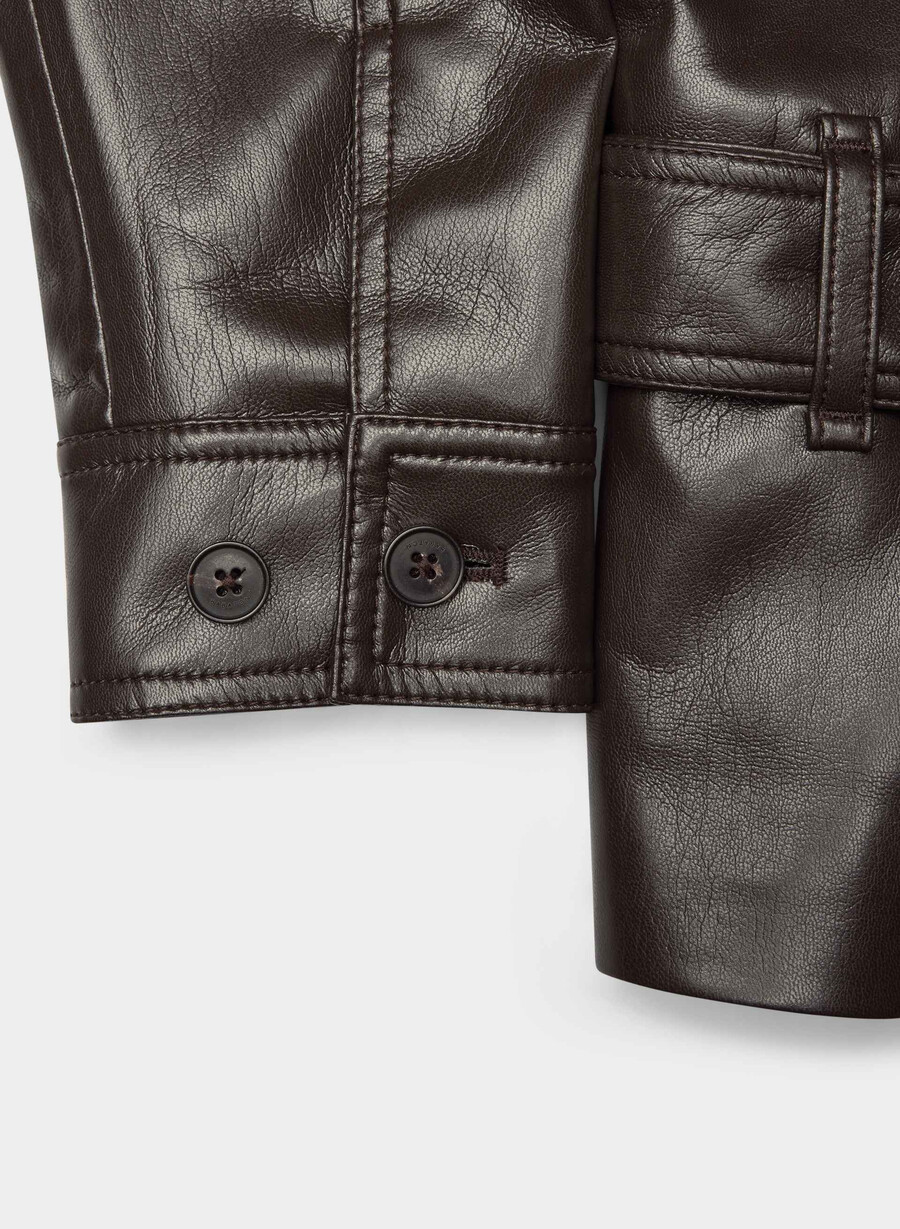 kerr jacke - unreal leather rich mocha brown