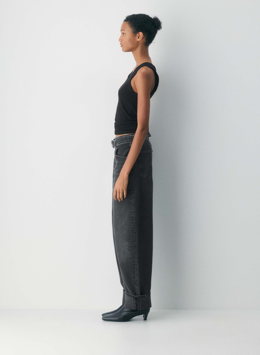 agolde cuffed taper jeans arcane
