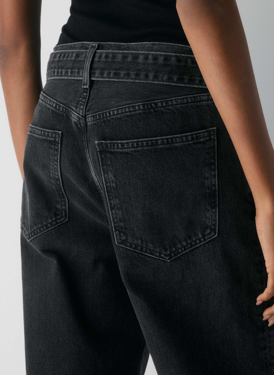 agolde cuffed taper jeans arcane