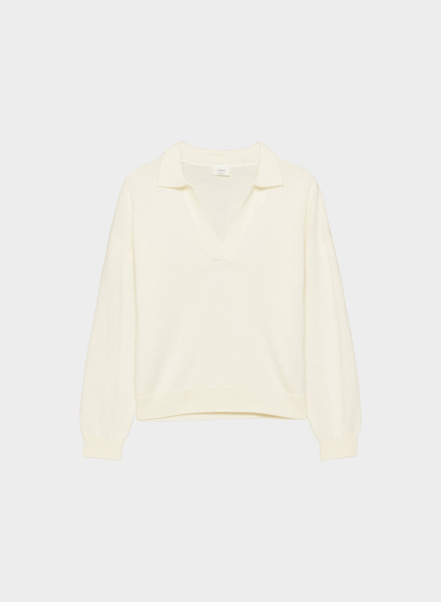 clara merino-woll-polopullover hellbirkenfarben