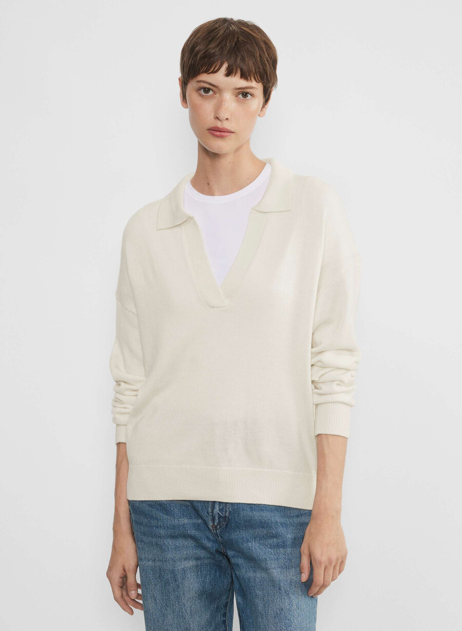 clara merino-woll-polopullover hellbirkenfarben
