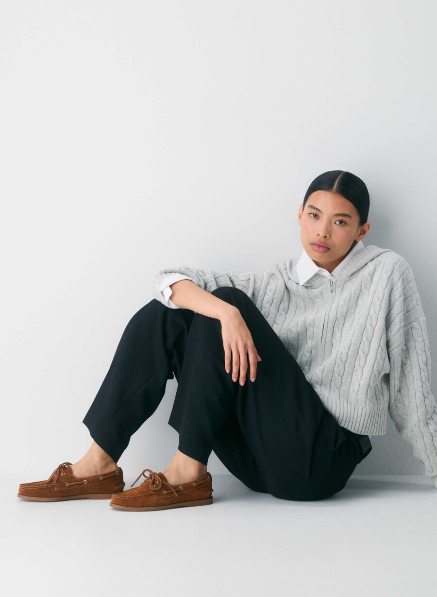sperry x aritzia ao bootsschuh – wildleder schokoladenbraun