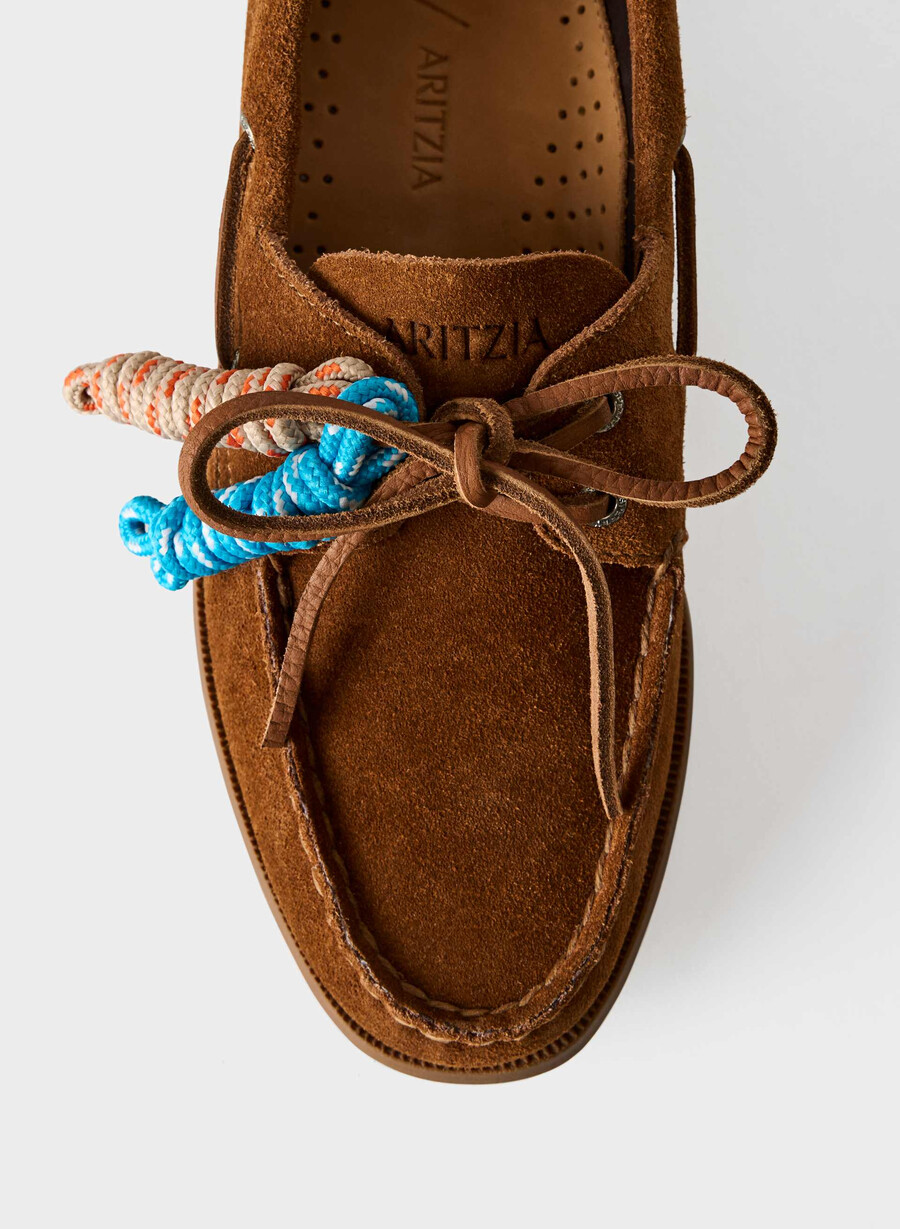 sperry x aritzia ao bootsschuh – wildleder schokoladenbraun