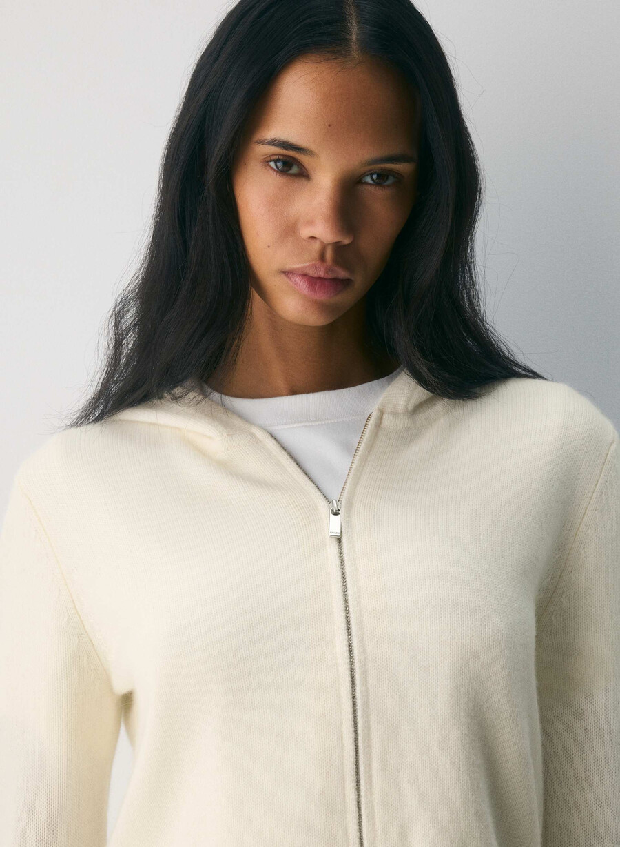essential cashmere idyllic zip hoodie light birch