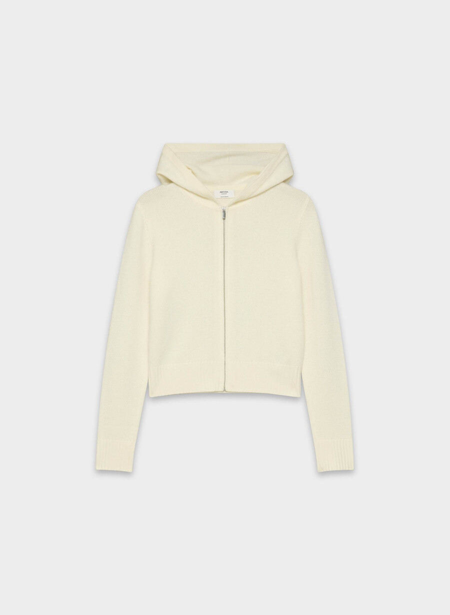 essential cashmere idyllic zip hoodie light birch