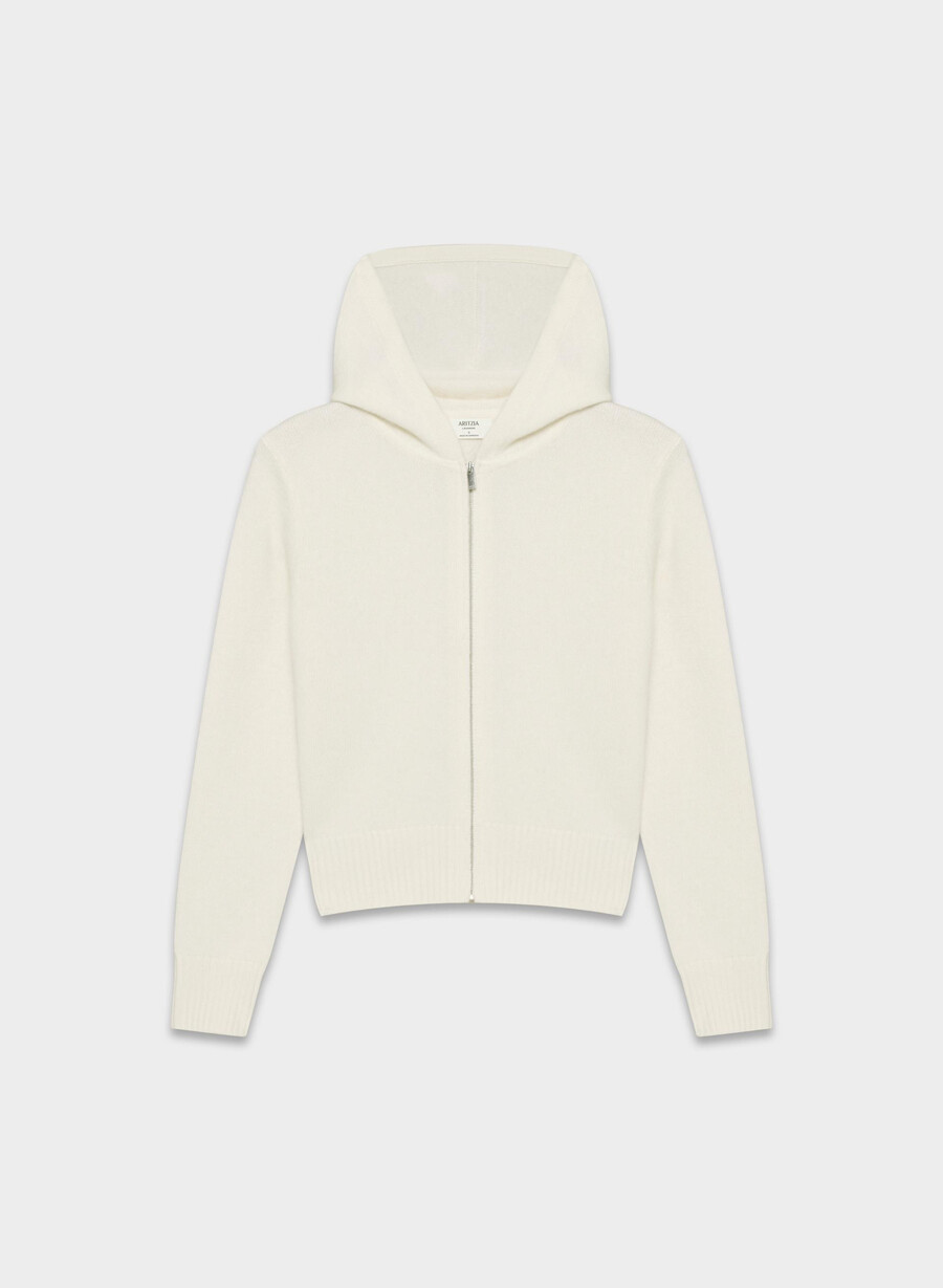 essential cashmere idyllic zip hoodie whisper white