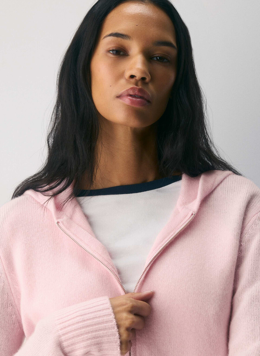 essential cashmere idyllic zip hoodie villa pink