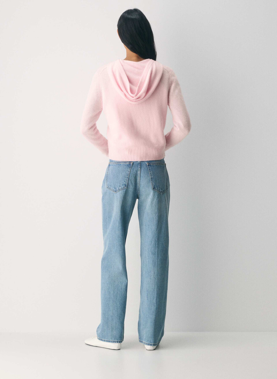 essential cashmere idyllic zip hoodie villa pink