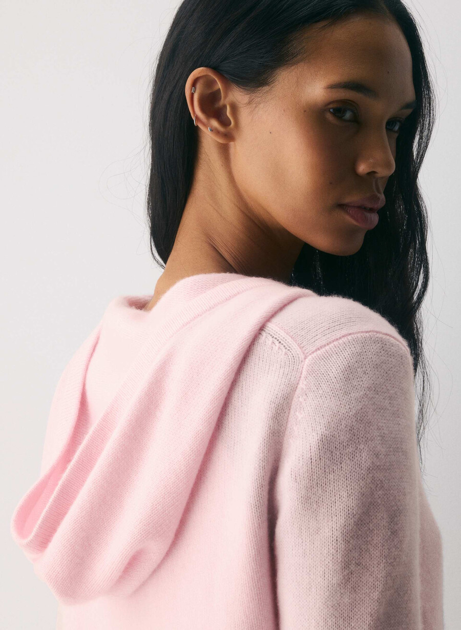 essential cashmere idyllic zip hoodie villa pink