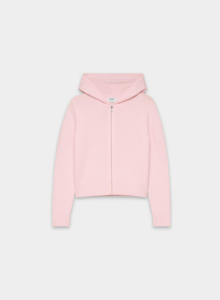 essential cashmere idyllic zip hoodie villa pink