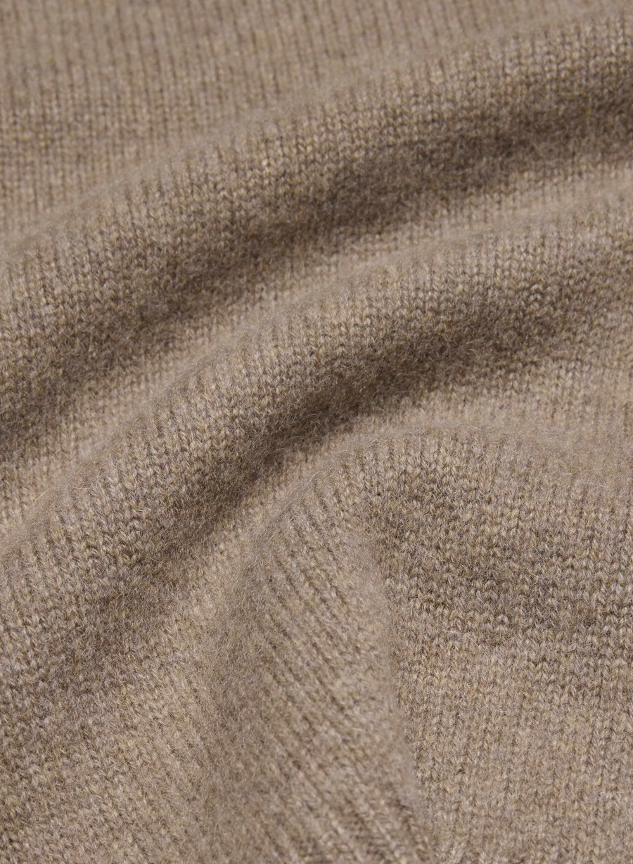 essential cashmere idyllic zip hoodie heather folio brown