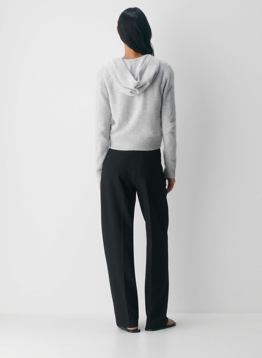 essential cashmere idyllic zip hoodie heather chrome