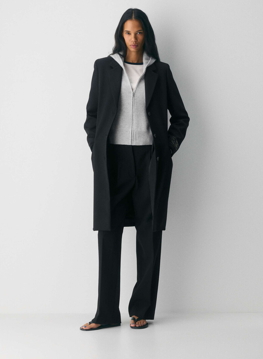 essential cashmere idyllic zip hoodie heather chrome