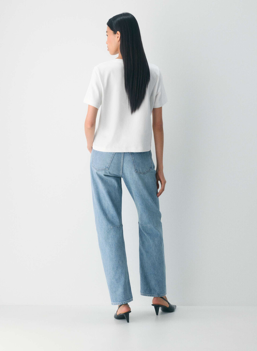 denim forum die 90er jahre mid-rise loose tapered jeans 7 yrs bleu taboo