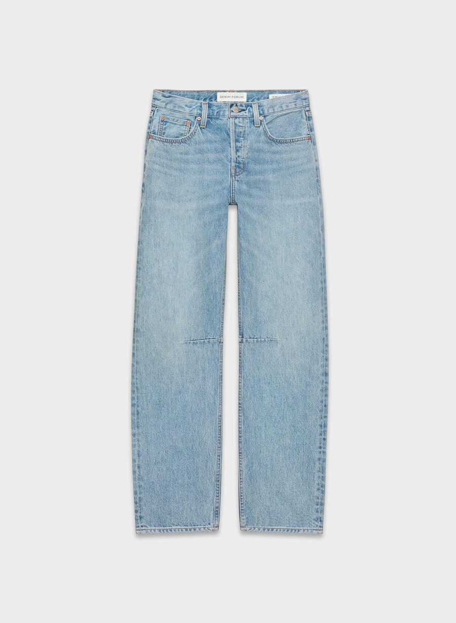 denim forum die 90er jahre mid-rise loose tapered jeans 7 yrs bleu taboo