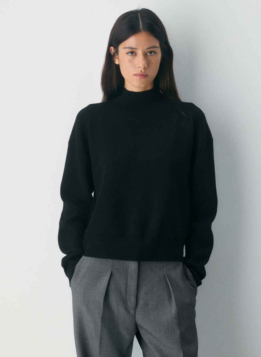 village mockneck schwarz