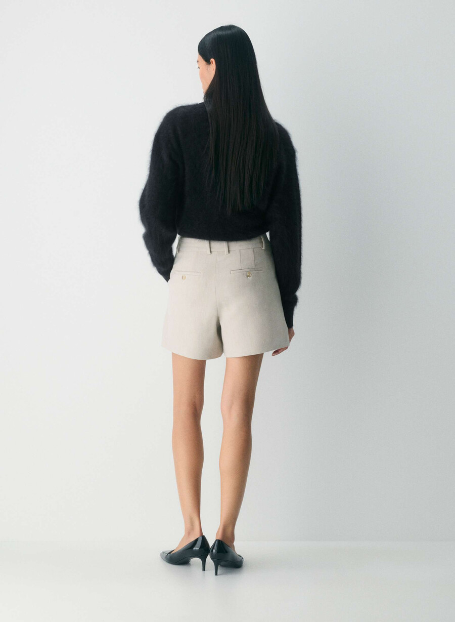 new agency mid-thigh short heather matte pearl