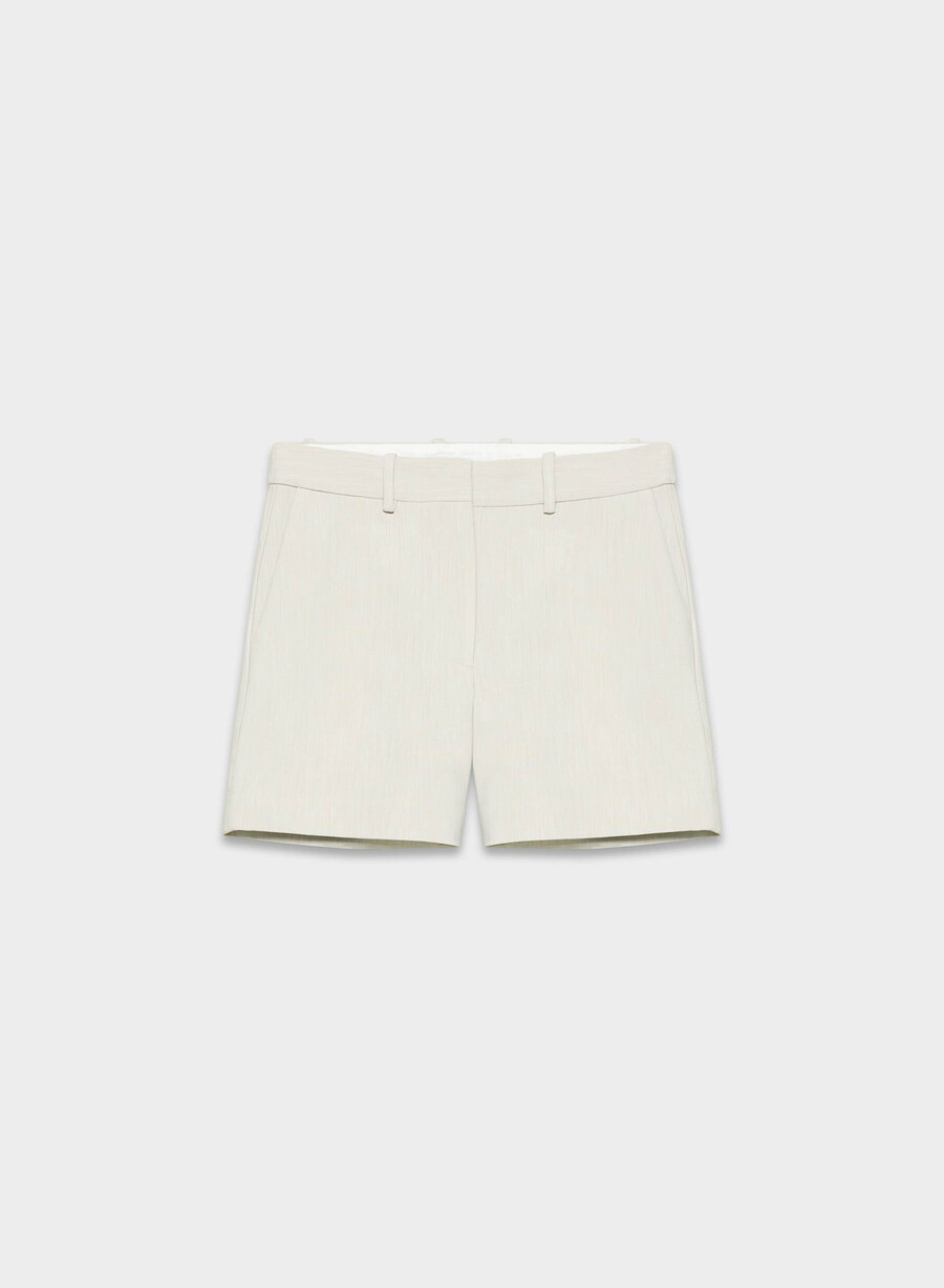 new agency mid-thigh short heather matte pearl