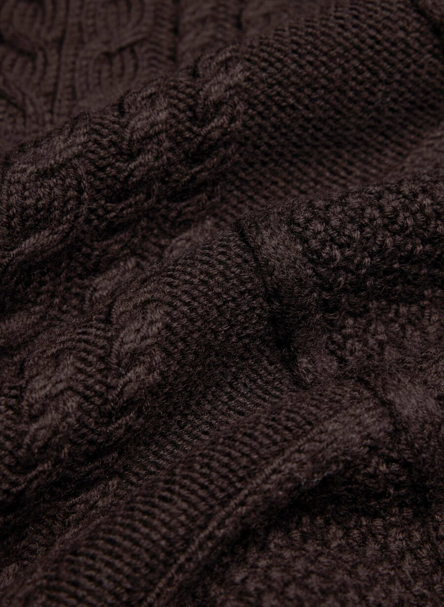 heritage strickpullover aus merinowolle mit schalkragen farbe sattes mokkabraun