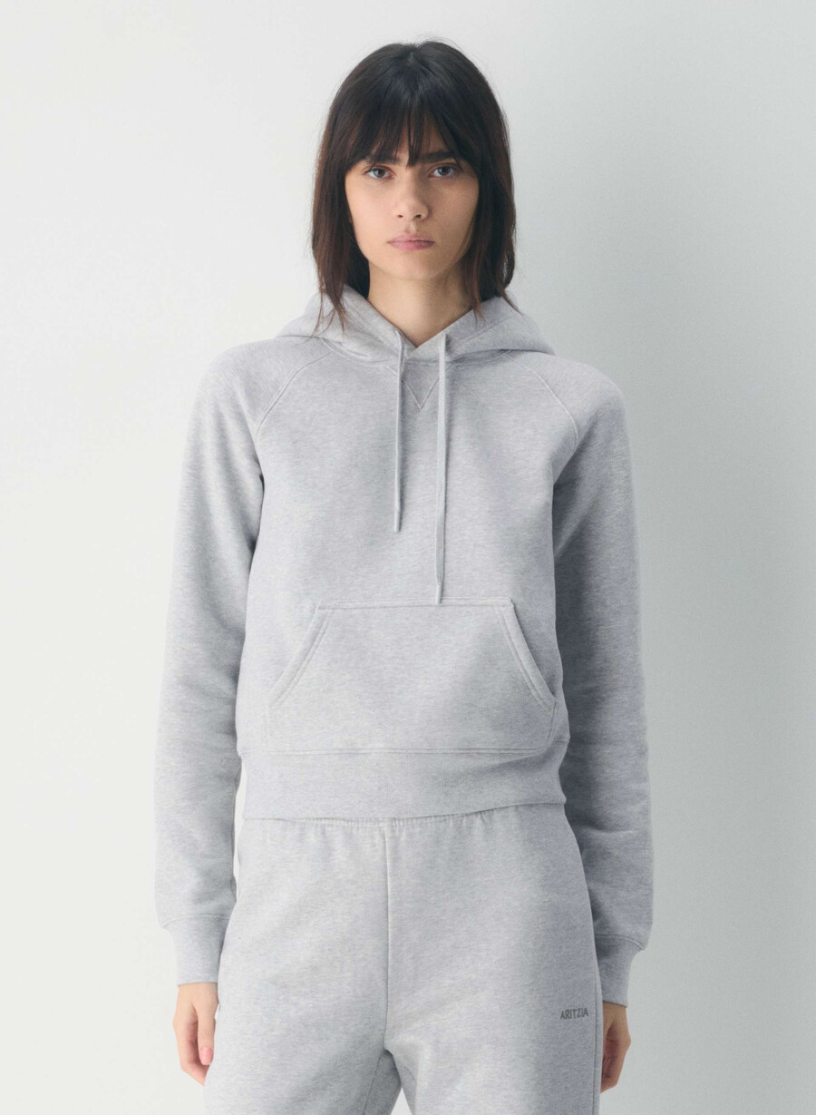 kuscheliger raglan-hoodie aus sweatfleece heather chrome