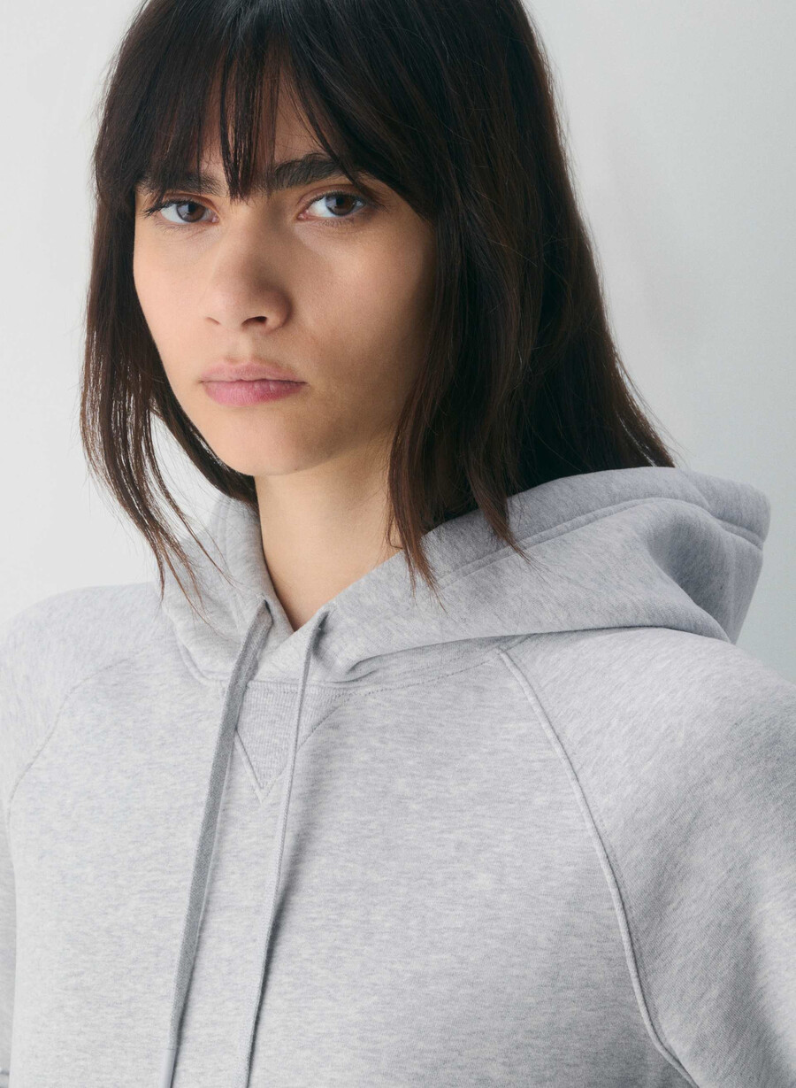 kuscheliger raglan-hoodie aus sweatfleece heather chrome