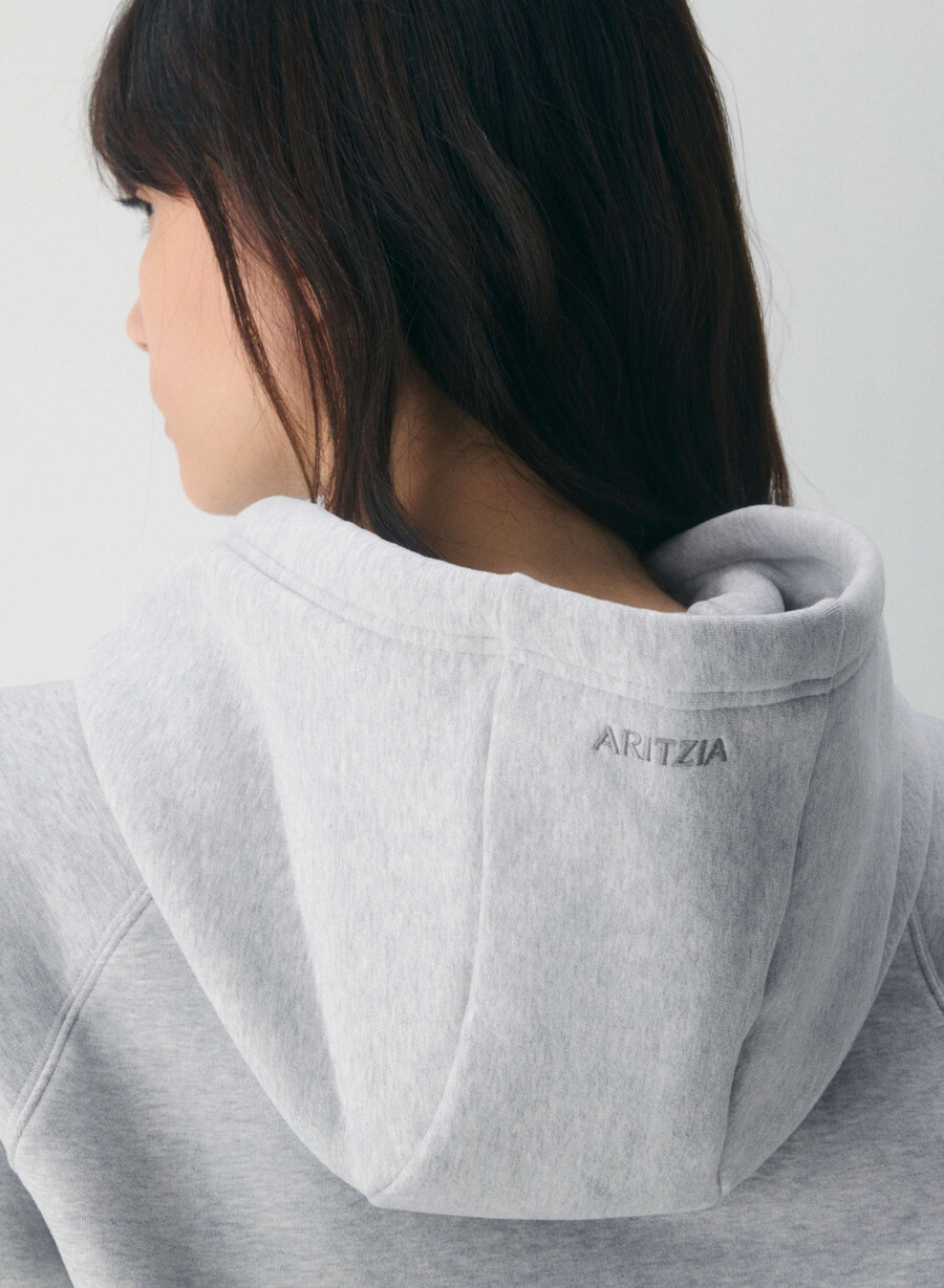 kuscheliger raglan-hoodie aus sweatfleece heather chrome