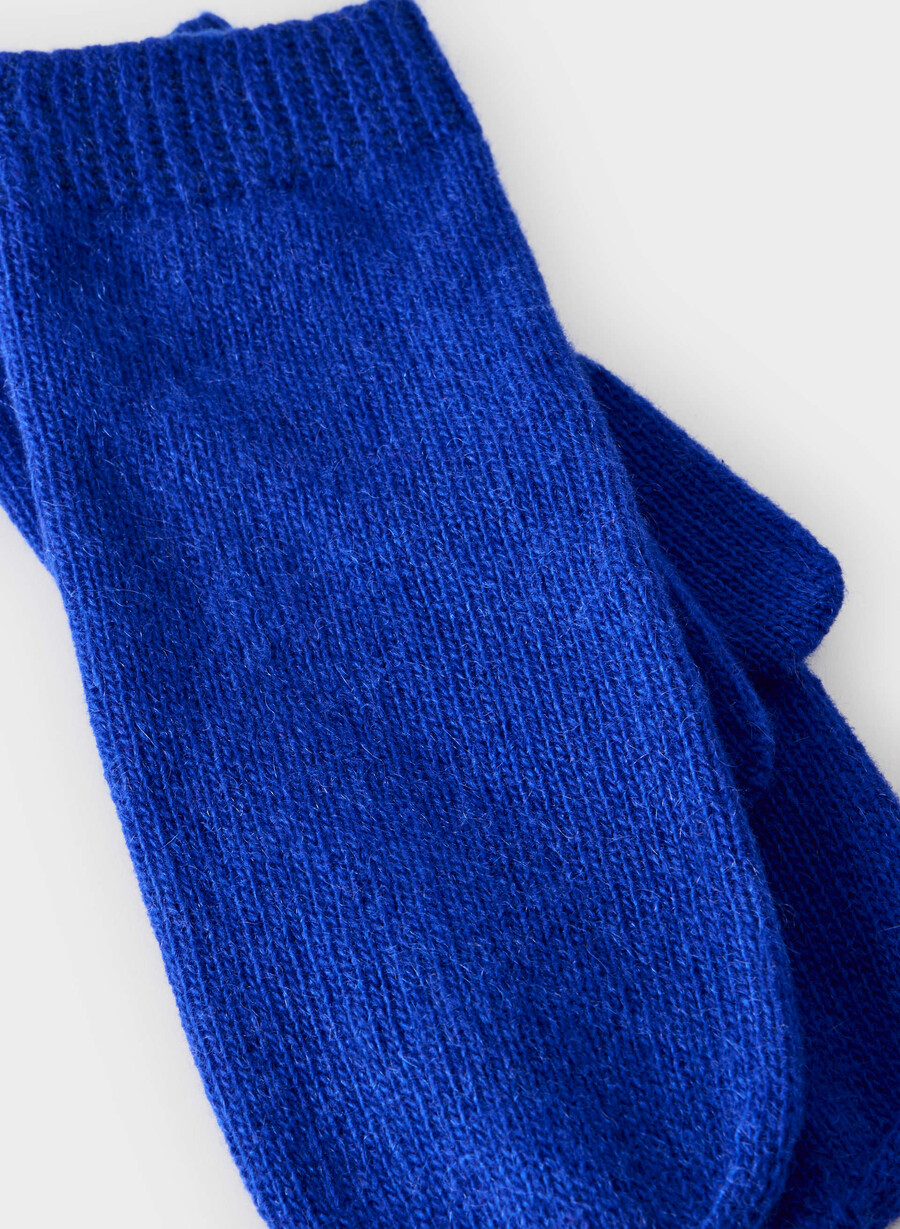 kaschmir-ripphandschuh in leuchtendem blau