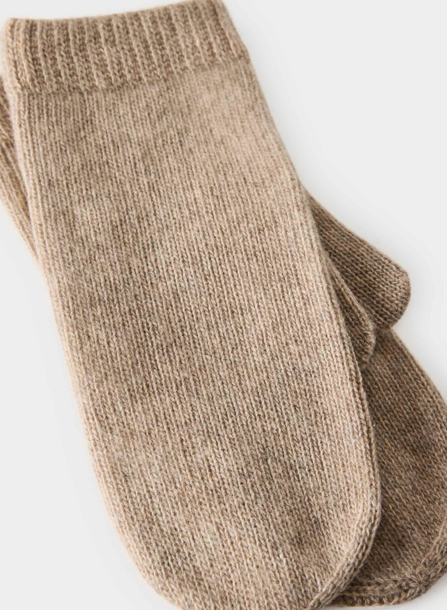 kaschmir-rippfäustling heather nomad taupe