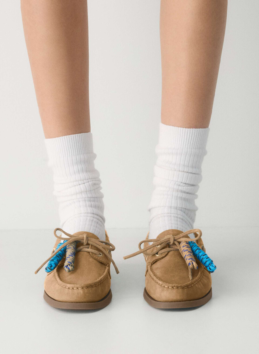 sperry x aritzia ao bootsschuh – nubukleder hellkhaki