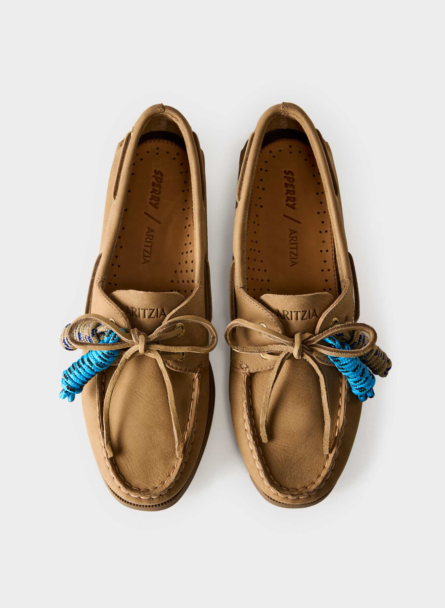 sperry x aritzia ao bootsschuh – nubukleder hellkhaki