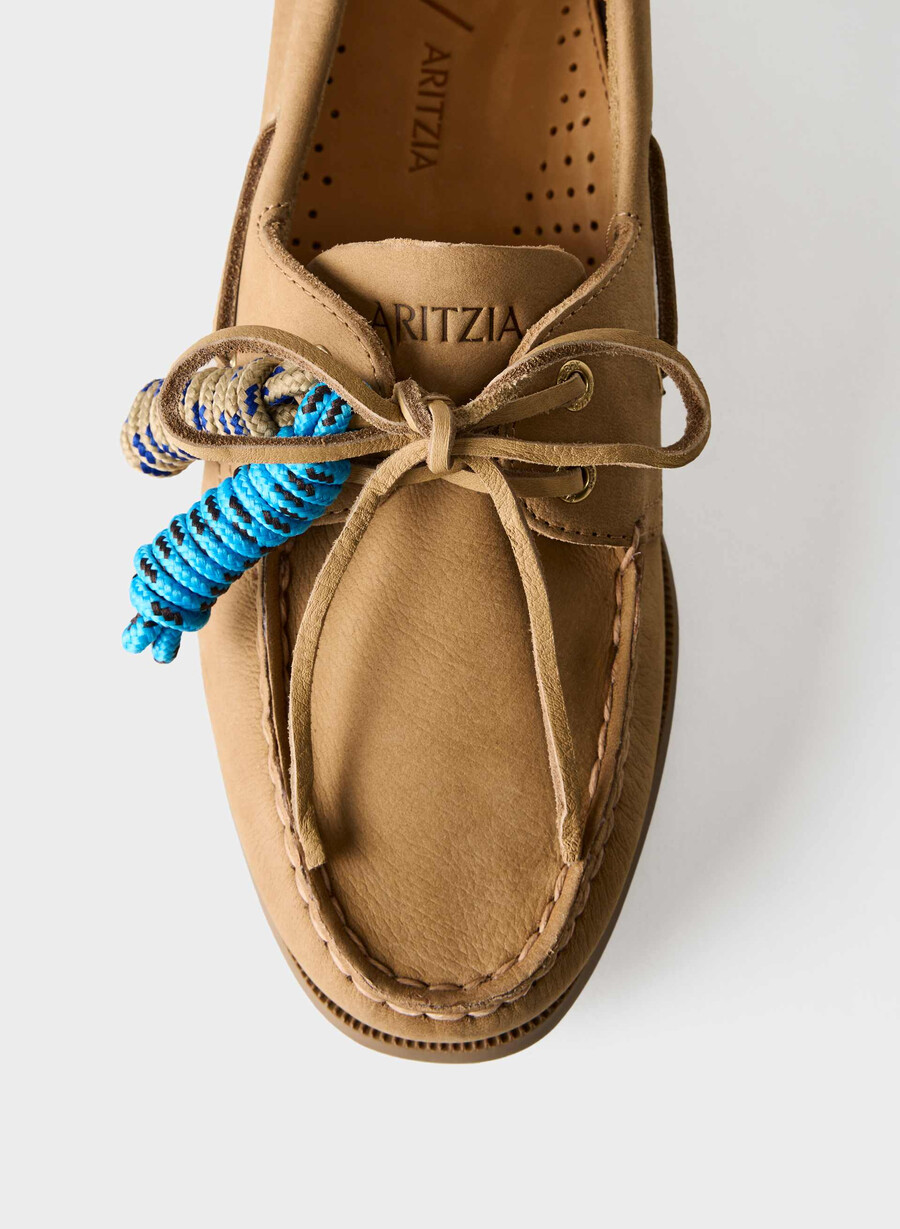 sperry x aritzia ao bootsschuh – nubukleder hellkhaki